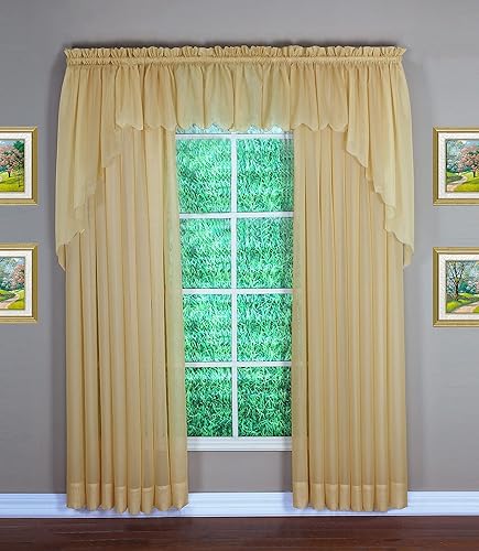 Today's Curtain Emelia - Panel de gasa original de 84 pulgadas, dorado, 60 pulgadas de ancho x 84 pulgadas de largo