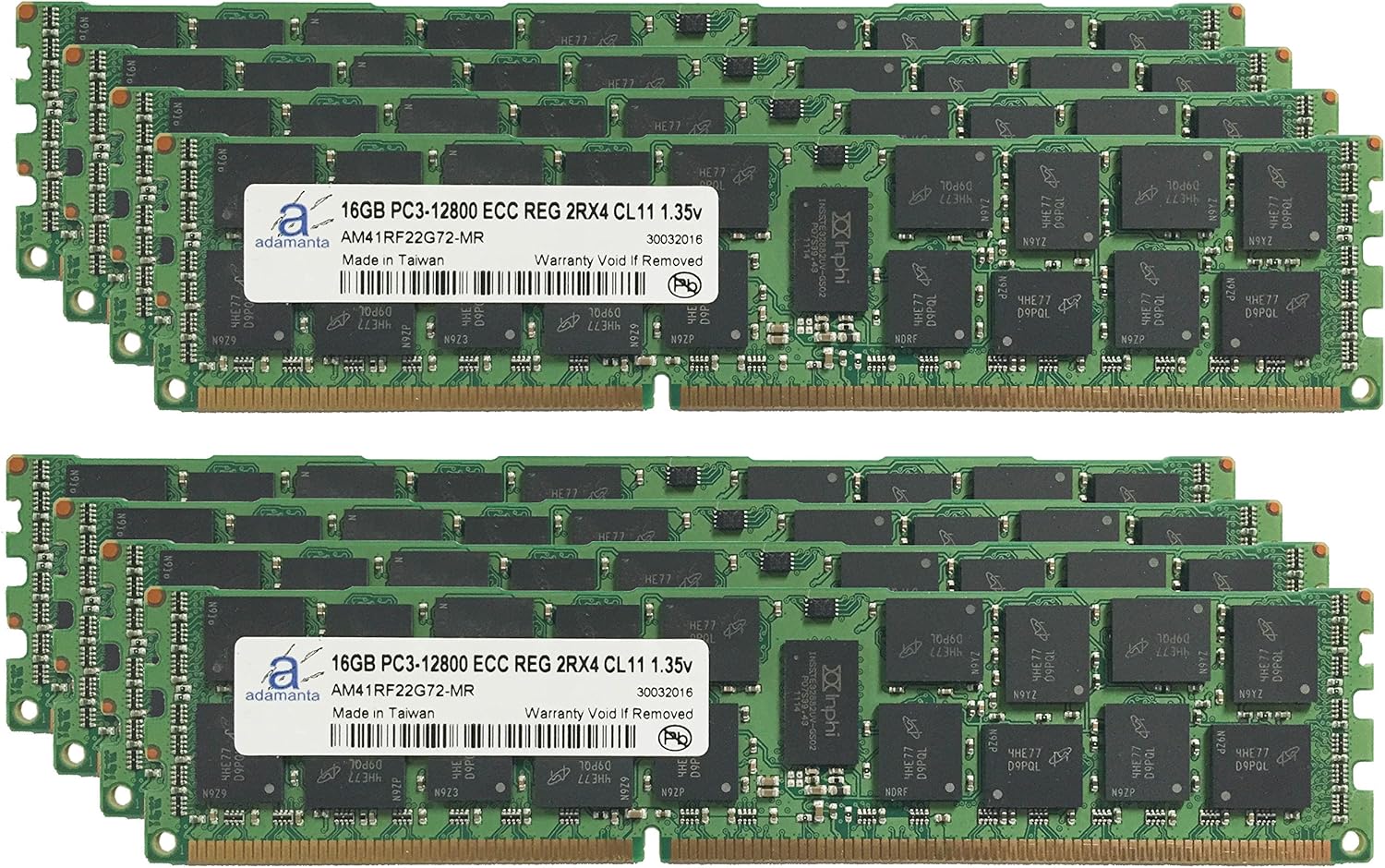 Adamanta 128GB (8x16GB) Server Memory Upgrade for Dell PowerEdge R820 DDR3 1600Mhz PC3-12800 ECC Registered 2Rx4 CL11 1.35v