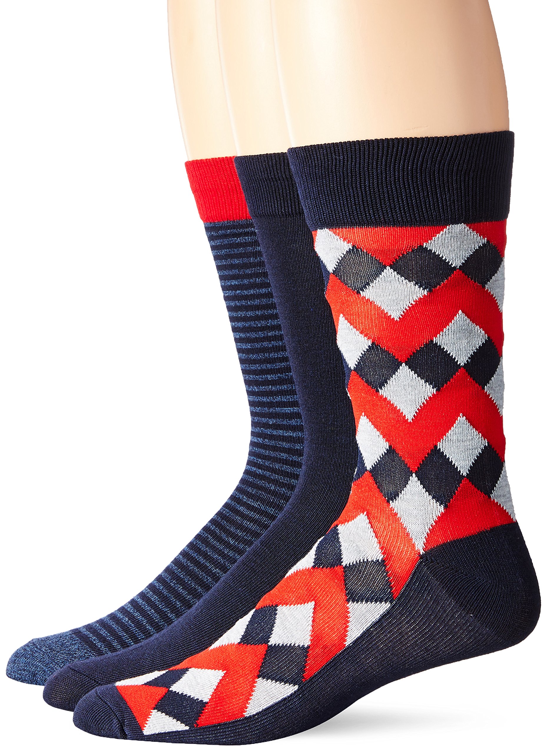 Hanes Ultimate FreshIQ - Paquete de 3 calcetines de vestir surtidos para hombre, 10-13