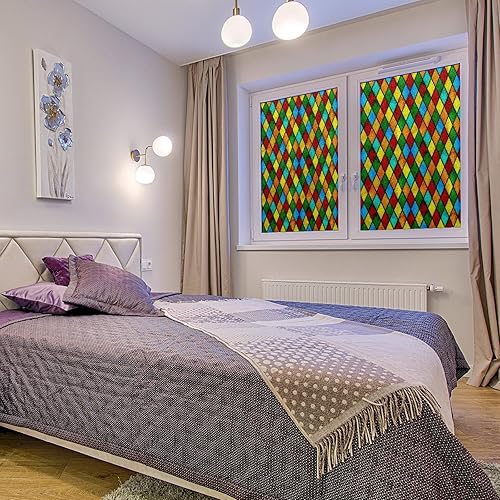 Miniatura 6 de Película de privacidad para ventana de vidrio arcoíris, película de vidrio para ventana, privacidad para ventana, sala de estar, baño, 24 x 36