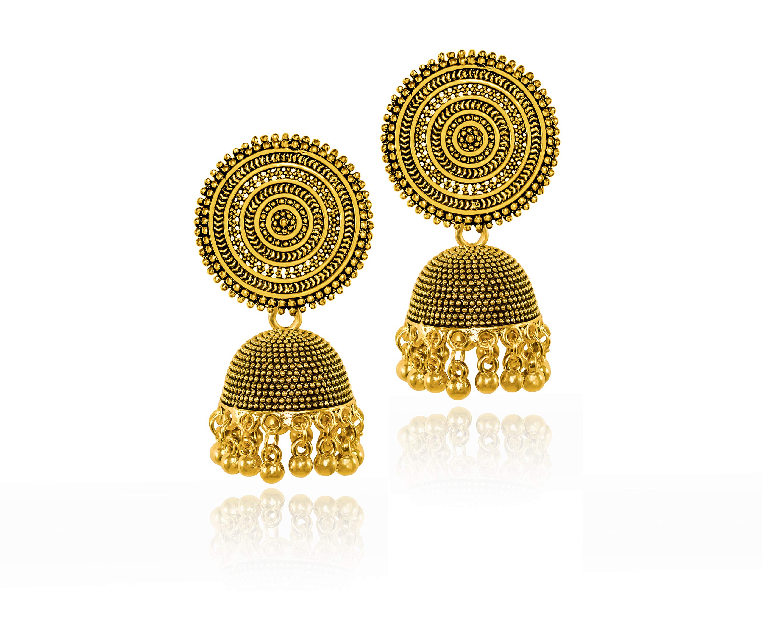 JEWELOPIA Silver Oxidized Jhumka Jhumki Earrings Jewellery For Women & Girls (Gold) (B08PC7DKMN) Amazon Price History, Amazon Price Tracker