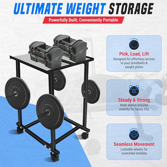 Dumbbell Stand & Weight Plate Tree - Steel 260 LB Compact Dumbbell Rack Set