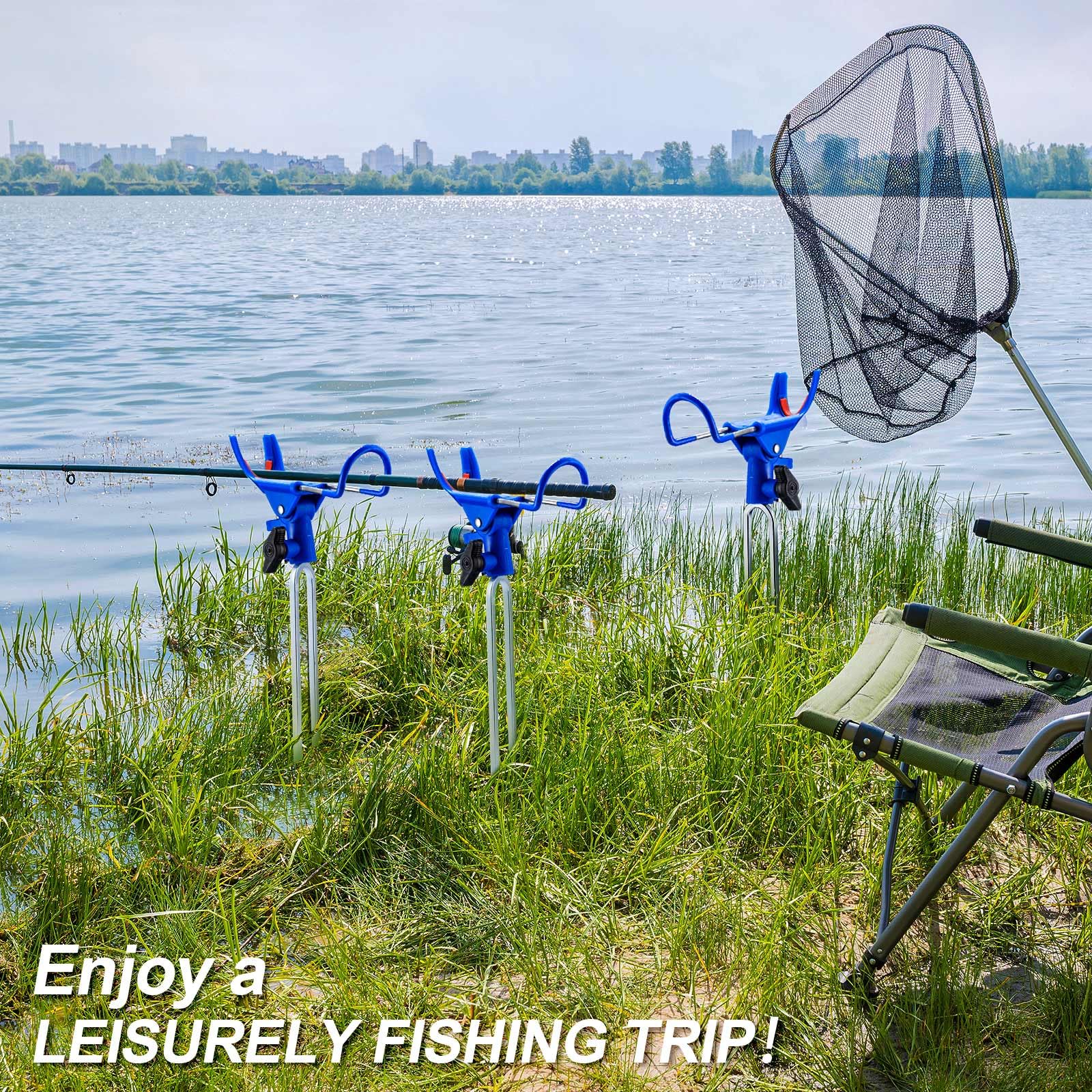 Libima 4 supporti per canna da pesca per canne da pesca bancaria supporti per canna da pesca regolabile a 360 gradi in acciaio inossidabile supporto universale pieghevole per attrezzatura da pesca al