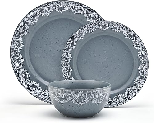 Miniatura 2 de Pfaltzgraff Valerie - Juego de vajilla de 12 piezas, servicio para 4, color azul