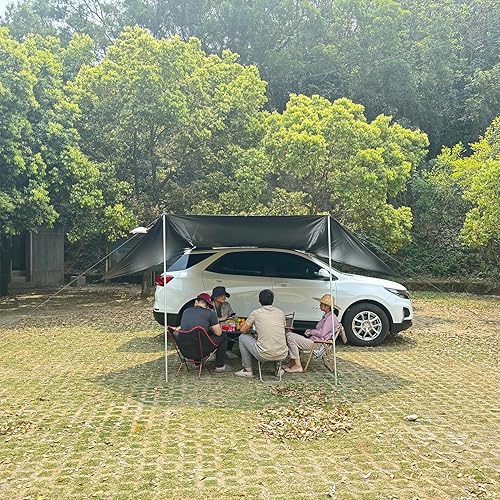 Miniatura 8 de Toldo para automóvil, camping, SUV, refugio solar, impermeable, universal, toldo anti-UV para furgoneta, caravana, camión, vehículo