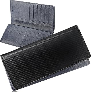 [グレヴィオ] カーボンレザー 小銭入れ YKKファスナー ギフトBOX入り 薄い 薄型 コンパクト 長財布 メンズ プレゼント 一粒万倍日 財布 薄型