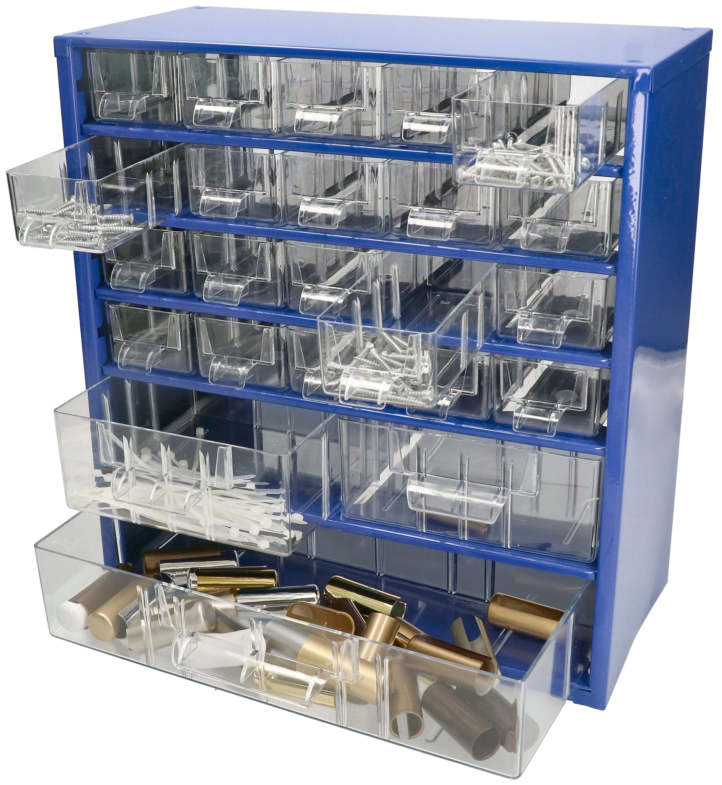 KOTARBAU® Werkstatt-Aufbewahrungsbox mit Schubfächern 306x327x155 Sortierkasten 20K2M1G Kleinteilemagazin Blau Metall