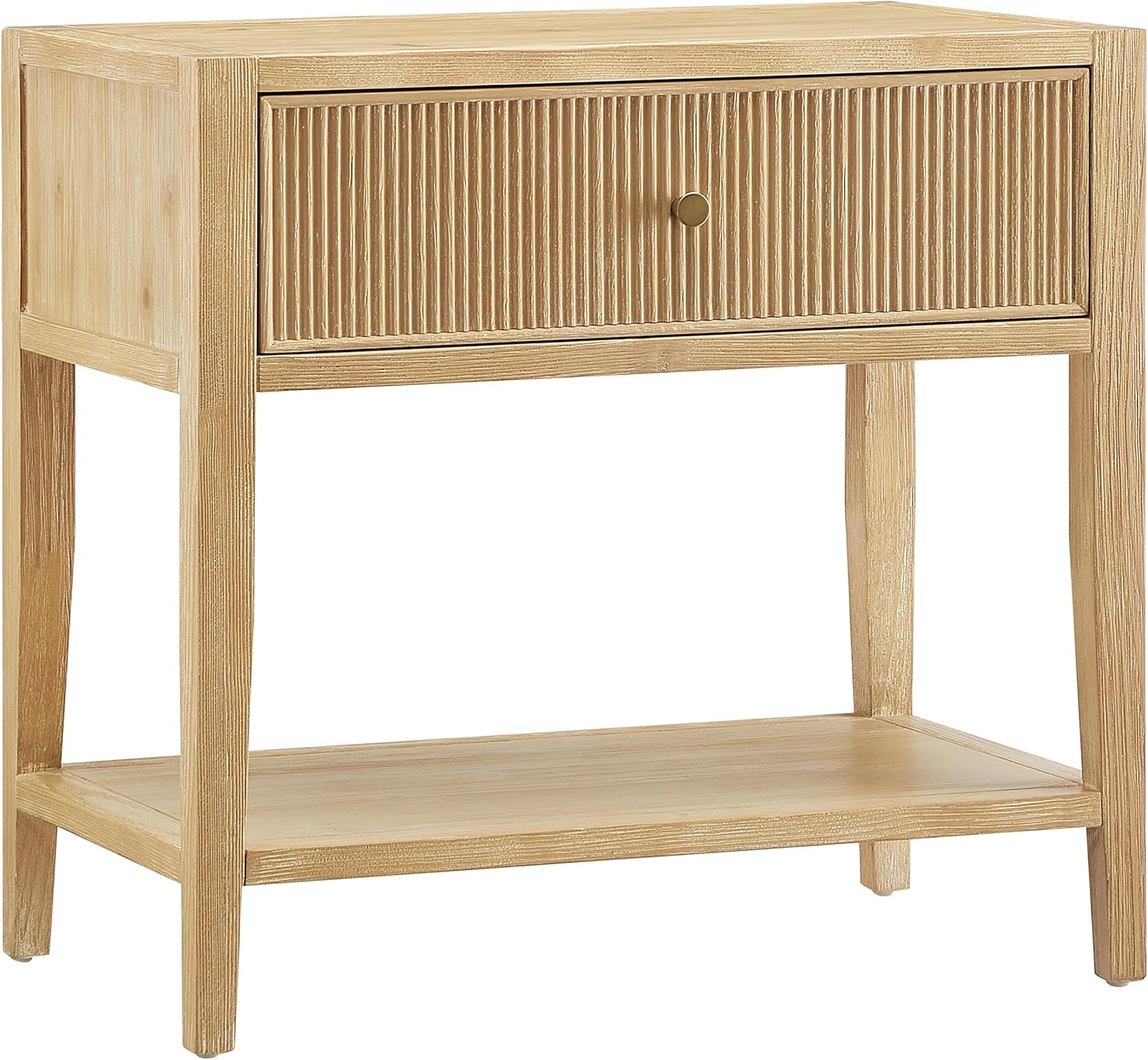 Flores Natural Finished Wood 1-Drawer Nightstand