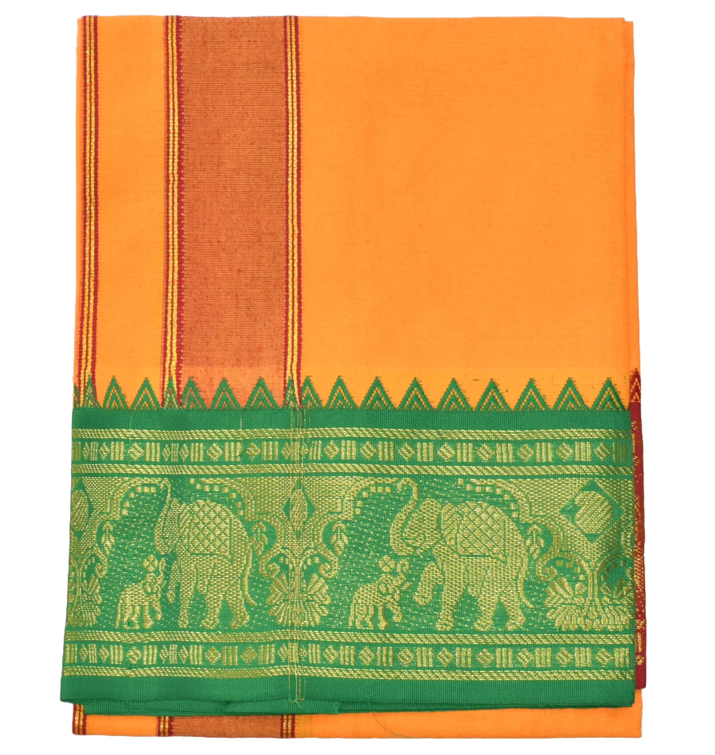 tuni mani 6 inch Zari Border Men's Cotton Temple Wear Dhoti/Length 2.0meter, Height 1.22meter-picture-23