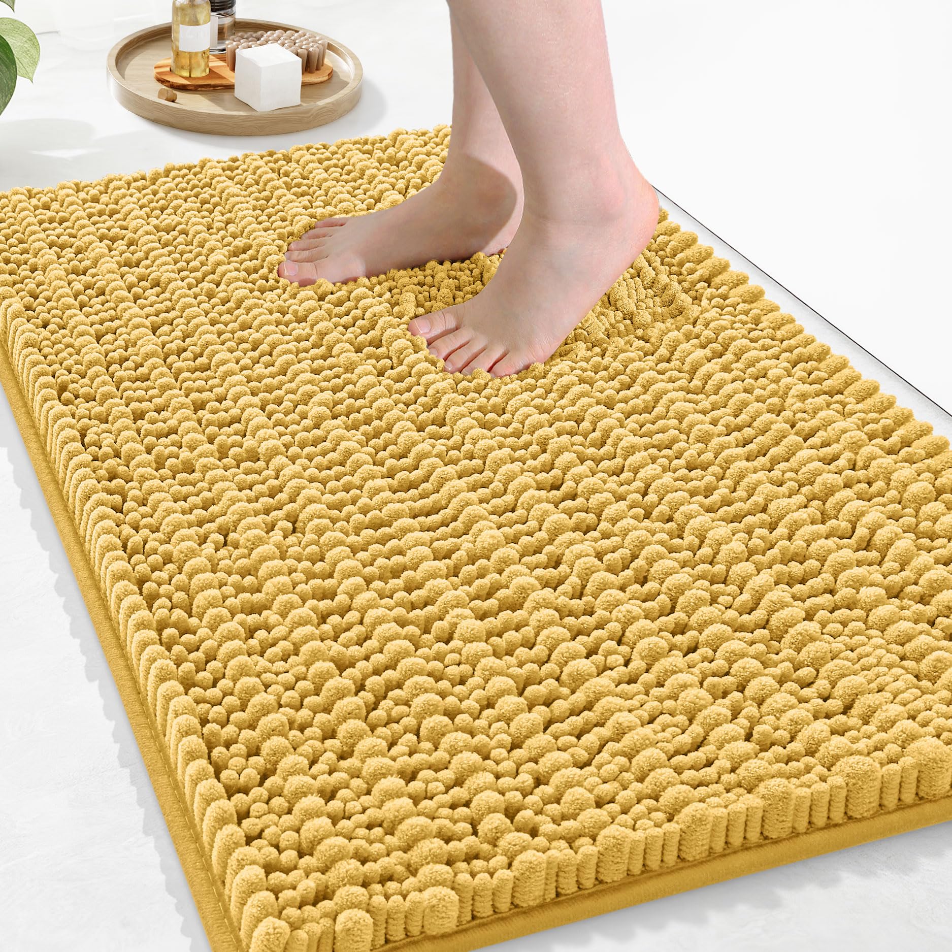 Arotive Luxury Chenille Bathroom Rug Mat, Extra Soft Thick Absorbent Shaggy Bath Rugs, Non-Slip Machine Wash Dry, Plush Bath Mats for Bathroom, Shower