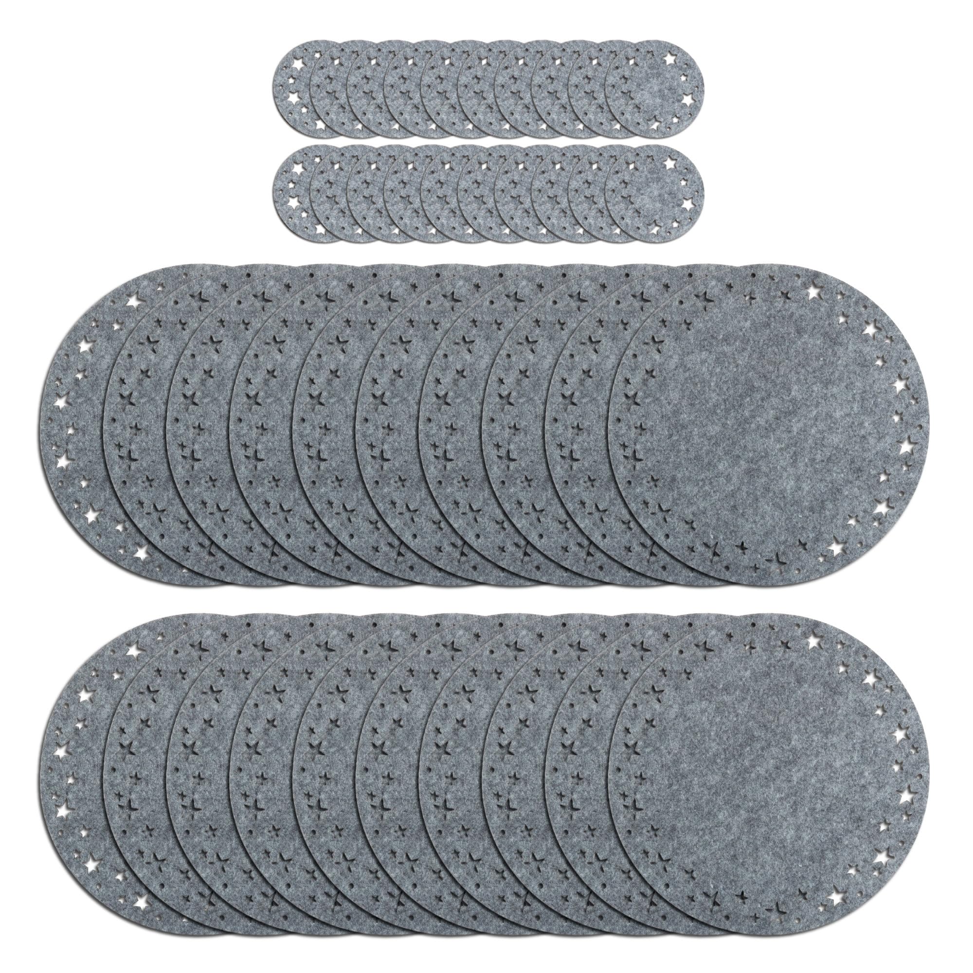 Blue Whale Gifts Nordic Grey Star Christmas Dinner Felt Table 20 Placemats & 20 Coasters