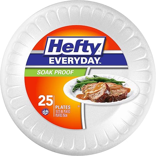 Miniatura 9 de Hefty Everyday - Platos de espuma para aperitivos, redondos de 7 pulgadas, 54 unidades (paquete de 8), 432 en total