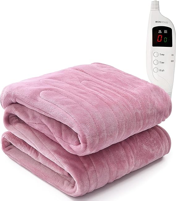MONHOUSE Heated Throw Electric Blanket Digital Controller Timer