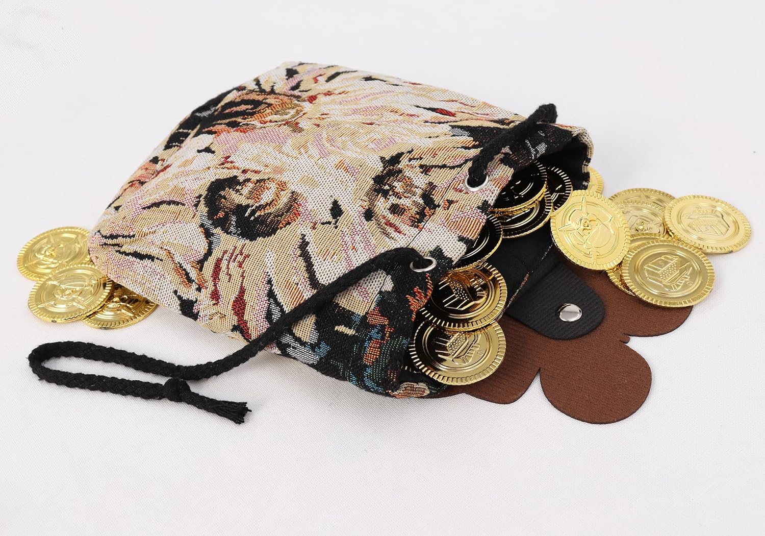 Renaissance Belt Pouch Ren Faire Pack Medieval Butterfly Waist Bag Vintage Coin Purse LARP Halloween Accessories (D) - Image 2
