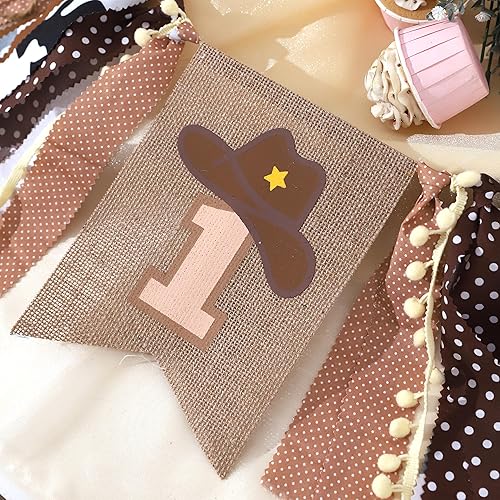 Miniatura 7 de Cartel de primer cumpleaños para silla alta – Rodeo de vaquero para decoración de tela de fiesta, baby shower, guirnalda de fondo para accesorios de
