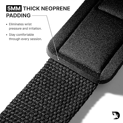 Miniatura 4 de DMoose Fitness Lifting Straps 24" (Pair) - 5mm Padded Durable Wrist Straps for Weightlifting & Powerlifting - Cotton Lifting Strap with Silicone