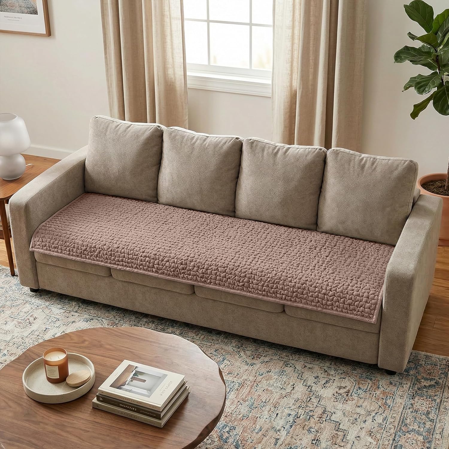 PAULATO BY GA.I.CO. Waterproof Blanket – 24x86” Changing Absorbent Pad for Incontinence – Machine Washable Stain-Resistant Protector for Couch Sofa or Bed – Reusable Waterproof Cover - Marsala