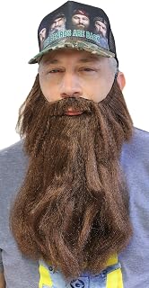 Extra Long Fake Brown Beard w/Mustache (One Size Fits All)