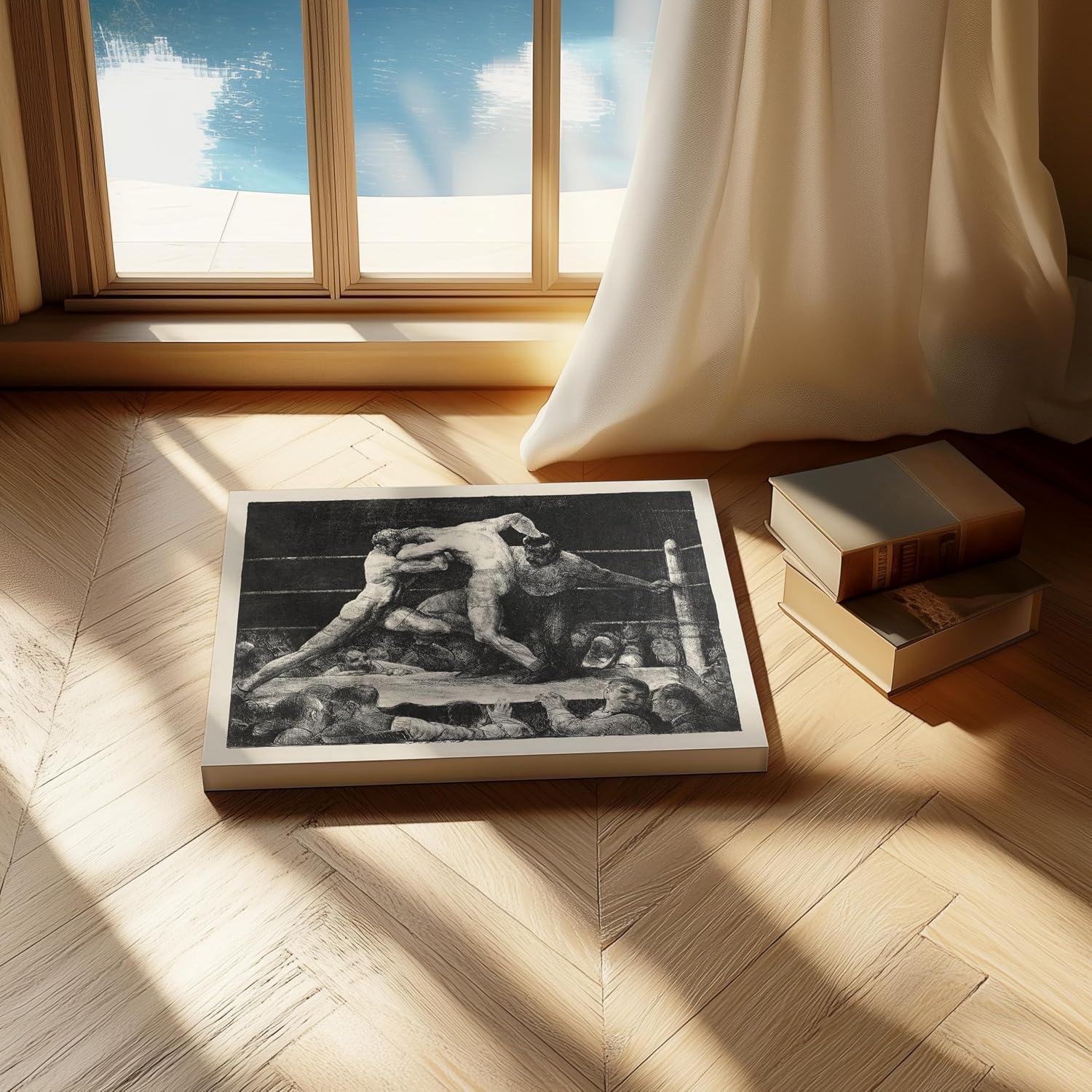 Poster Master Vintage A Stag at Sharkey's Canvas - Retro Boxing Print - Sports Art - Gift for Men & Women - Great Wall Decor for Dorm, Office or Living Room - 8x10 STRETCHED Canvas