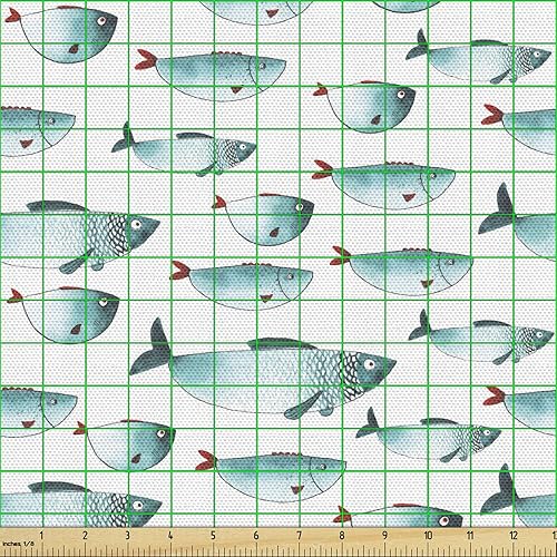 Vista 194 de Ambesonne - Tela multicolor impresa digital por The Yard