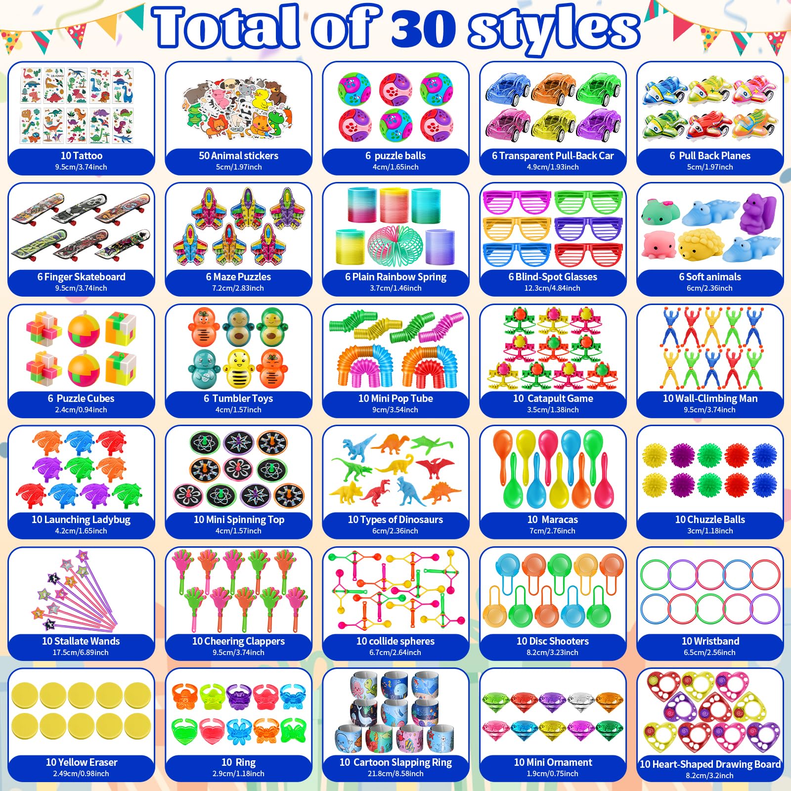 300 Juguetes de Fiesta a Granel para Piñatas Cumpleaños, Rellenar Bolsas de Fiesta, Juguetes Piñatas de Cumpleaños Infantil para Niños y Niñas