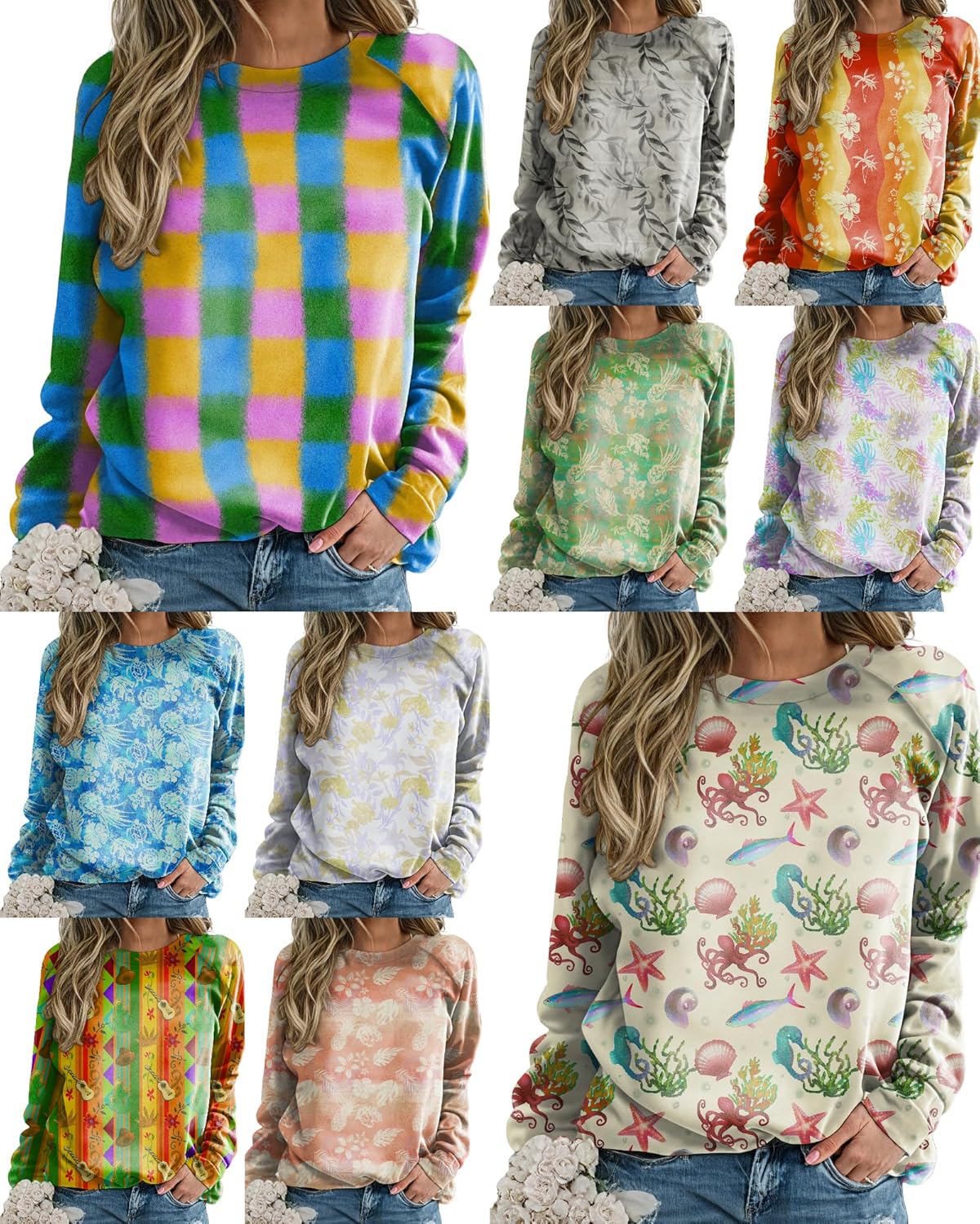 MARSVOVO Trendy Sweatshirt for Women Crewneck Pullover Loose Graphic Sweatshirts Casual Comfy Fall Cute Tops - Image 5