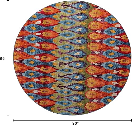 Miniatura 2 de Rugs.com Outdoor Modern Collection - Alfombra redonda de tejido plano de 8 pies perfecta para cocinas y comedores