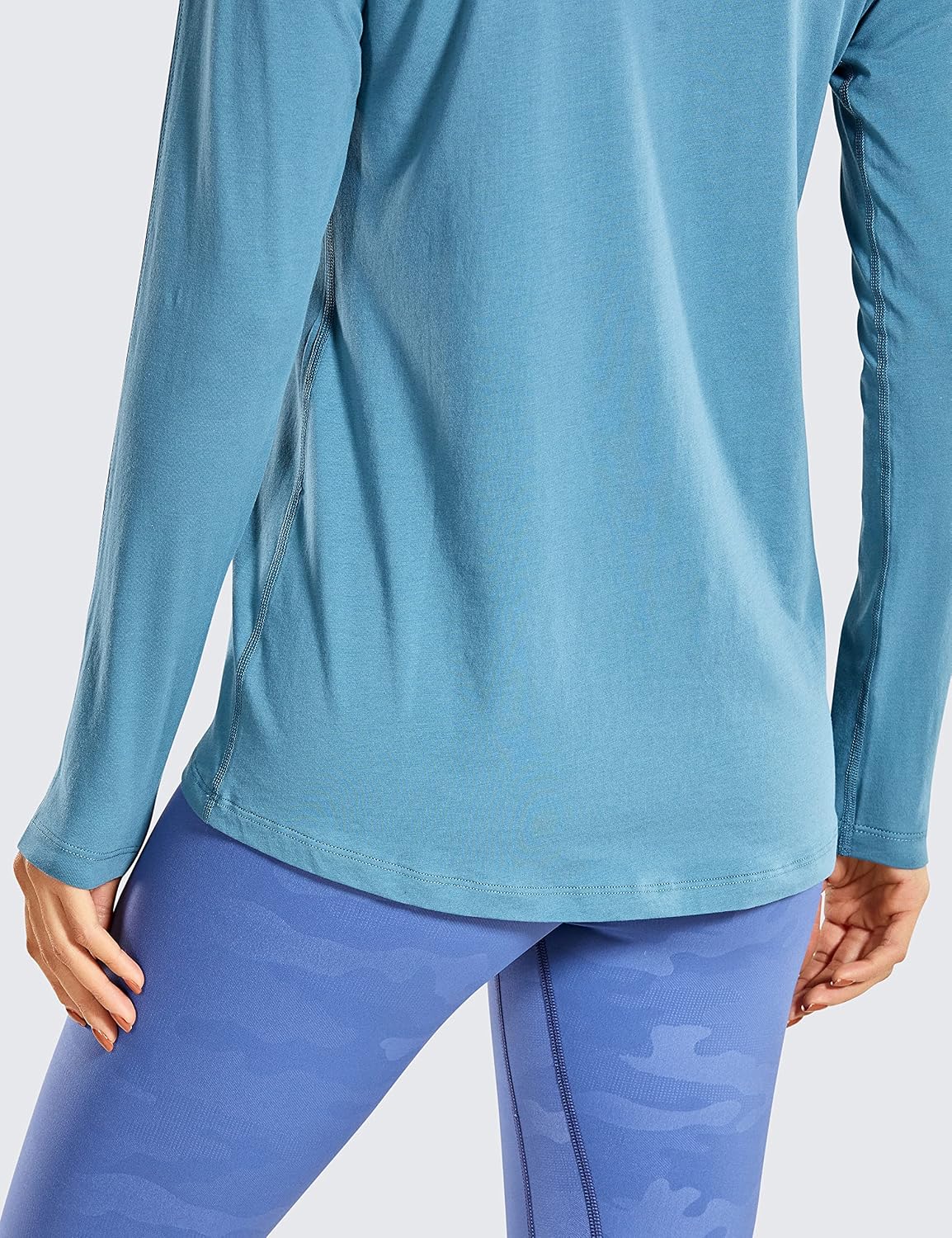 CRZ YOGA Women's Pima Cotton Lightweight Workout Long Sleeves Loose Fit Athletic Shirts Casual Yoga Top