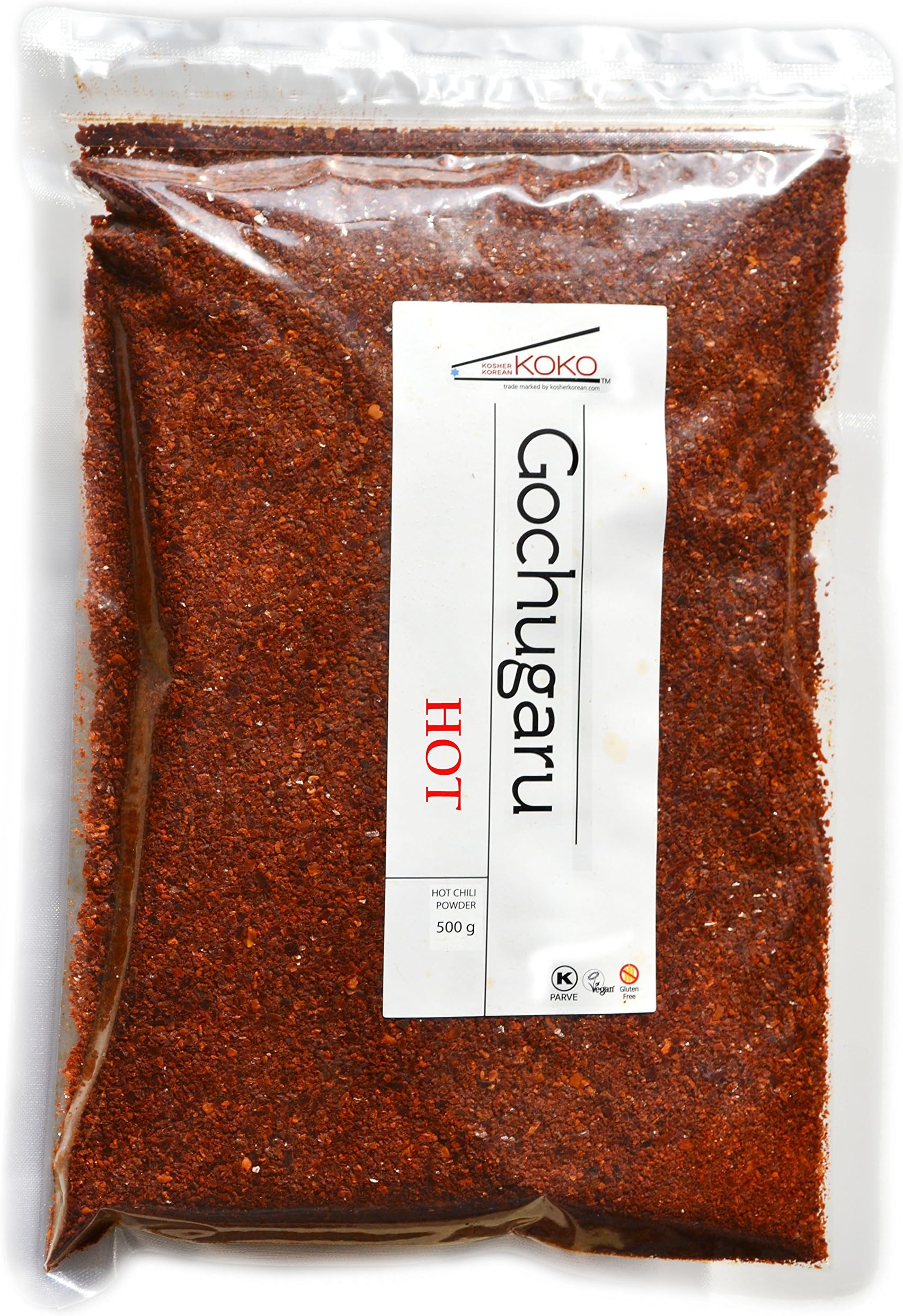 KOKO Korean Red Chili Powder Flakes (Gochugaru) - 1.10 Pounds - Kosher Certified (Coarse-Hot)