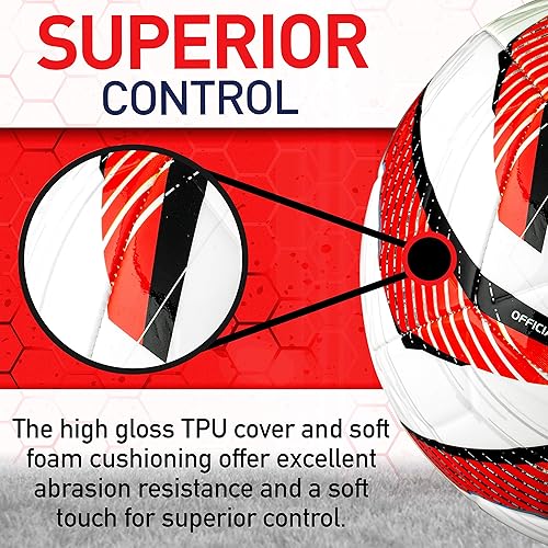 Miniatura 2 de Franklin Sports MLS Tornado Soccer Ball - Soft Cover - Official Size and Weight Soccer Ball - Air Pump Included