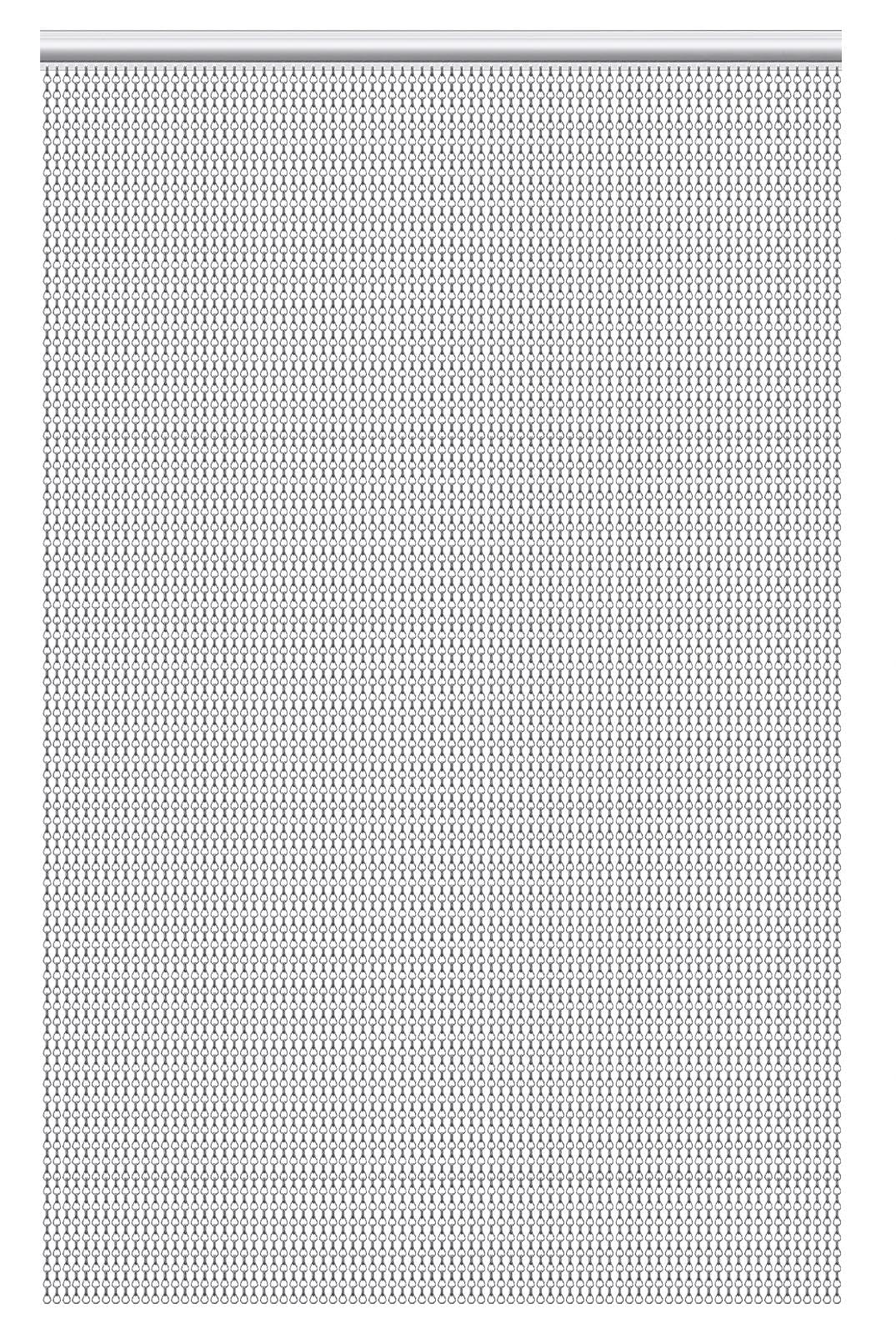 VeYocilk Fly Screen Chains for Doors Grey 80 x 200cm Chain Curtain Aluminum Chain Fly Screen Metal Fly Blinds for Keeping out Flies