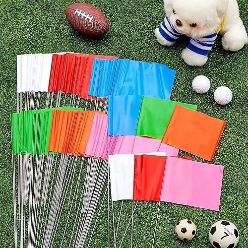 Miniatura 7 de Amylove 540 banderas de marcado de 15 x 4 x 5 pulgadas, banderas marcadoras para césped, banderas de césped, banderas de encuesta para riego de
