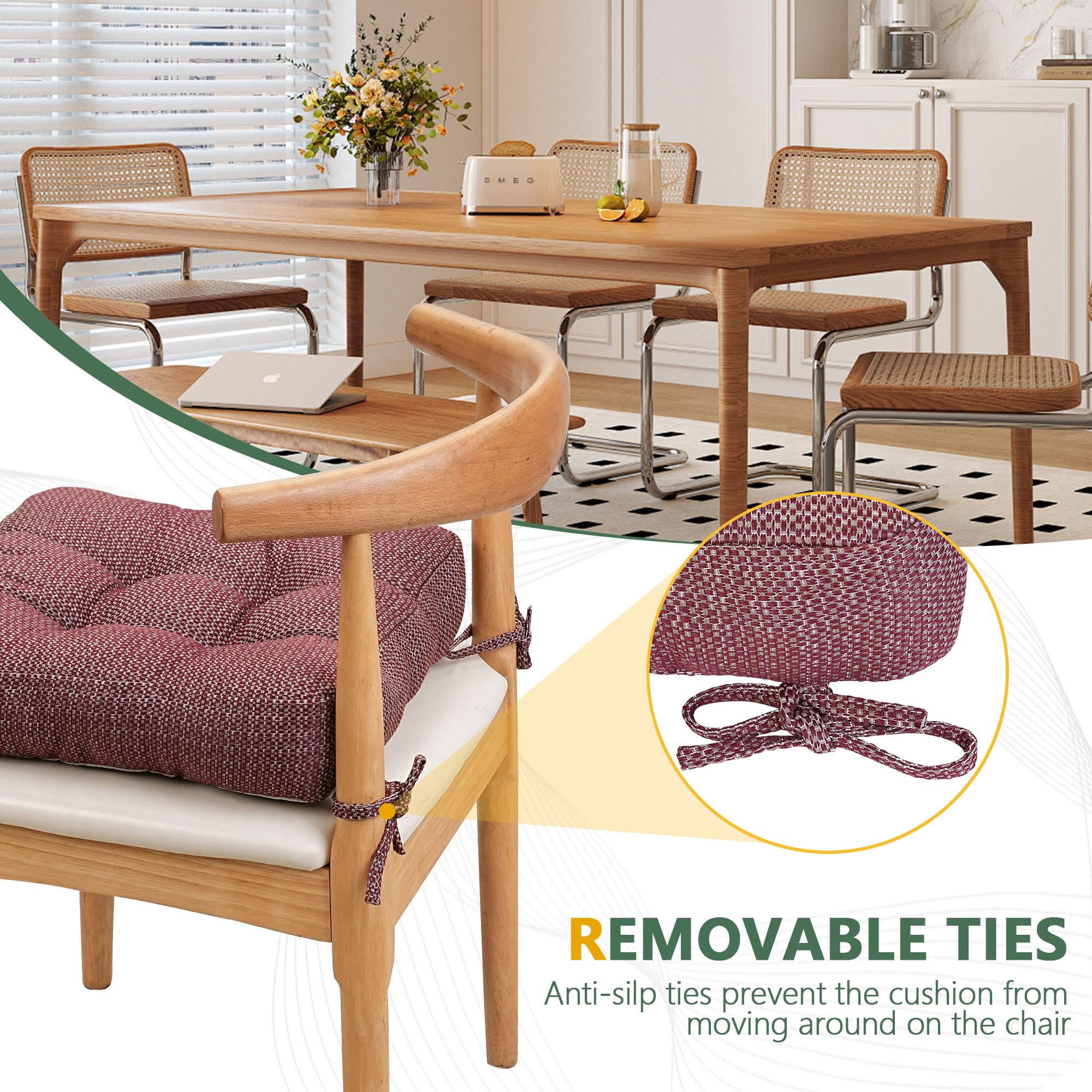 Naga Bahna Chair Cushions for Dining Chairs 2 Pack - Olefin Thickened 3.5