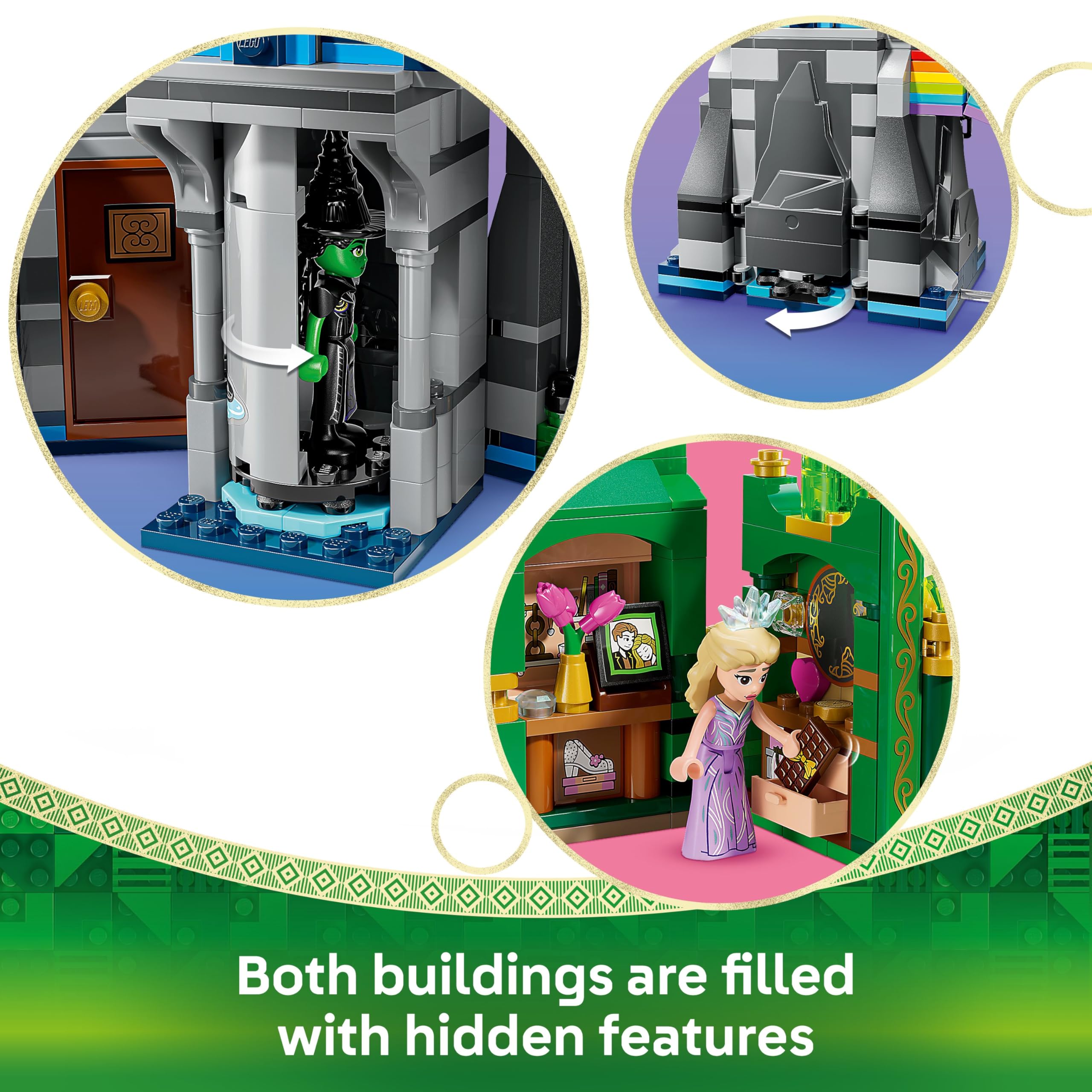 LEGO Wicked Emerald City & Kiamo Ko Castle Toy, Play & Display Model, incl. Elphaba & Glinda Mini Dolls - Image 3
