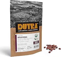 Café Dutra Aramosa – Orgânico Raro & Exótico – Torrado Em Grãos 200G (Baixo Teor De Cafeína Natural)