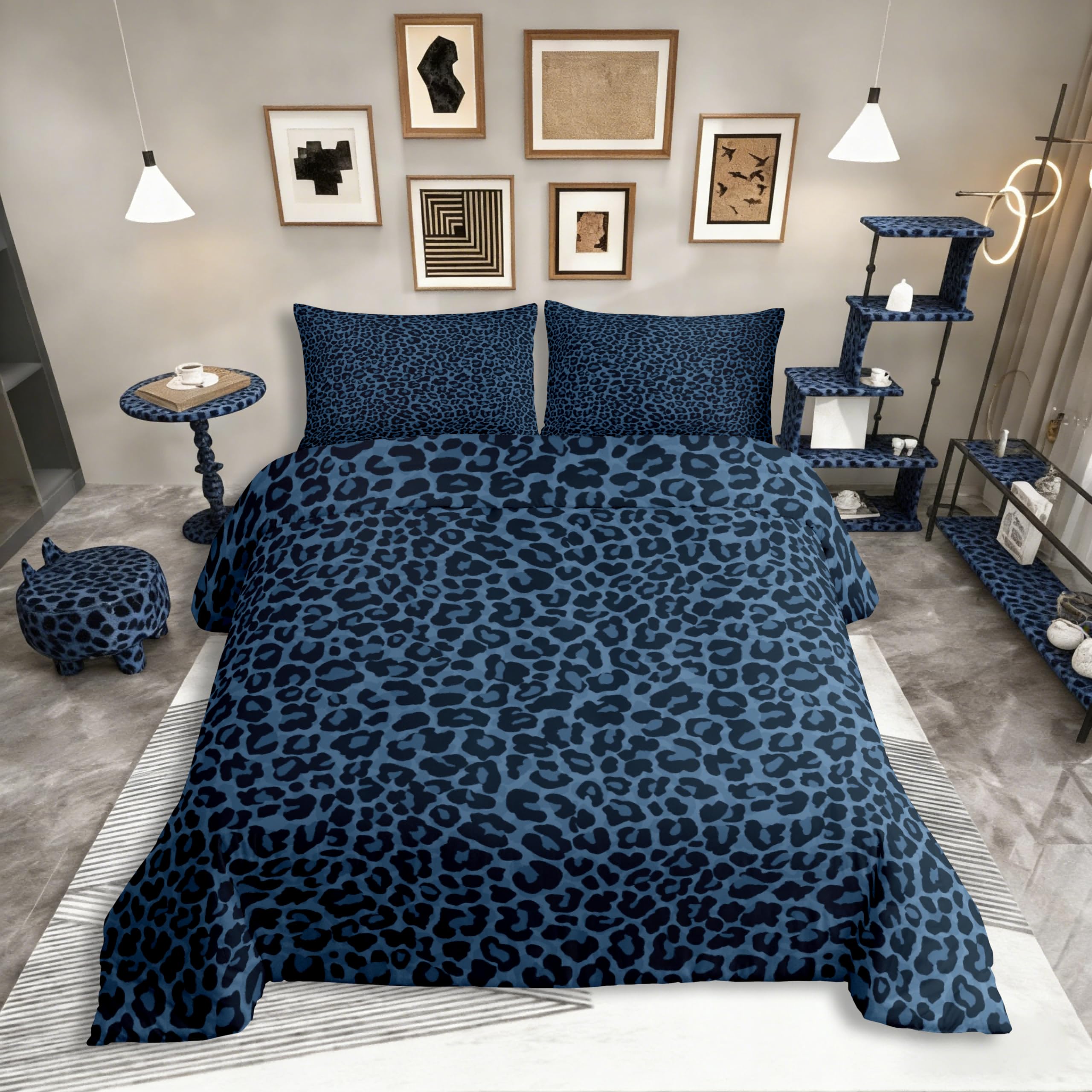 Homewish Simuliertes Leopard Muster Bettwäsche Abstrakte Geparden Haut Druck 200x200 Bettbezug für Teenager Kinder Erwachsene,Retro Rustic Bettwäsche Set,Wildlife Bett Set 3 Teilig Schlafzimmer Dekor