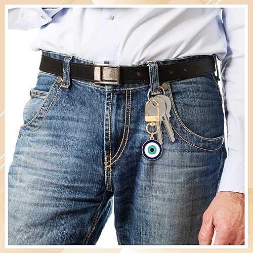 Miniatura 6 de Nosiny 24 llaveros de mal de ojo de buena suerte, colgantes de manualidades con llavero amuleto para llaves de automóvil, bolsa de buena suerte