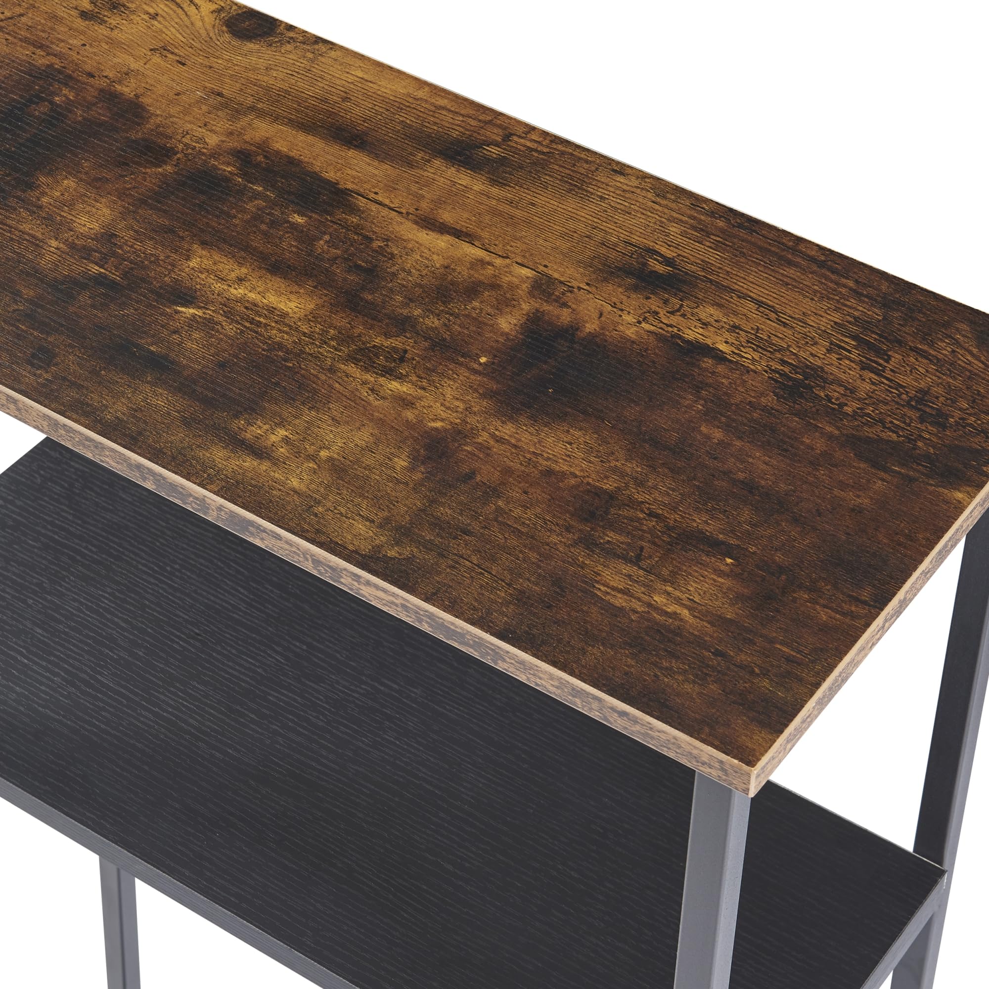 [en.casa] Mobile Portalegna per Camino Deposito per Tronchi da Legnaia Scaffale per Accatastare Legna da Ardere 112 x 60 x 30 cm Struttura in Acciaio con 2 Piani