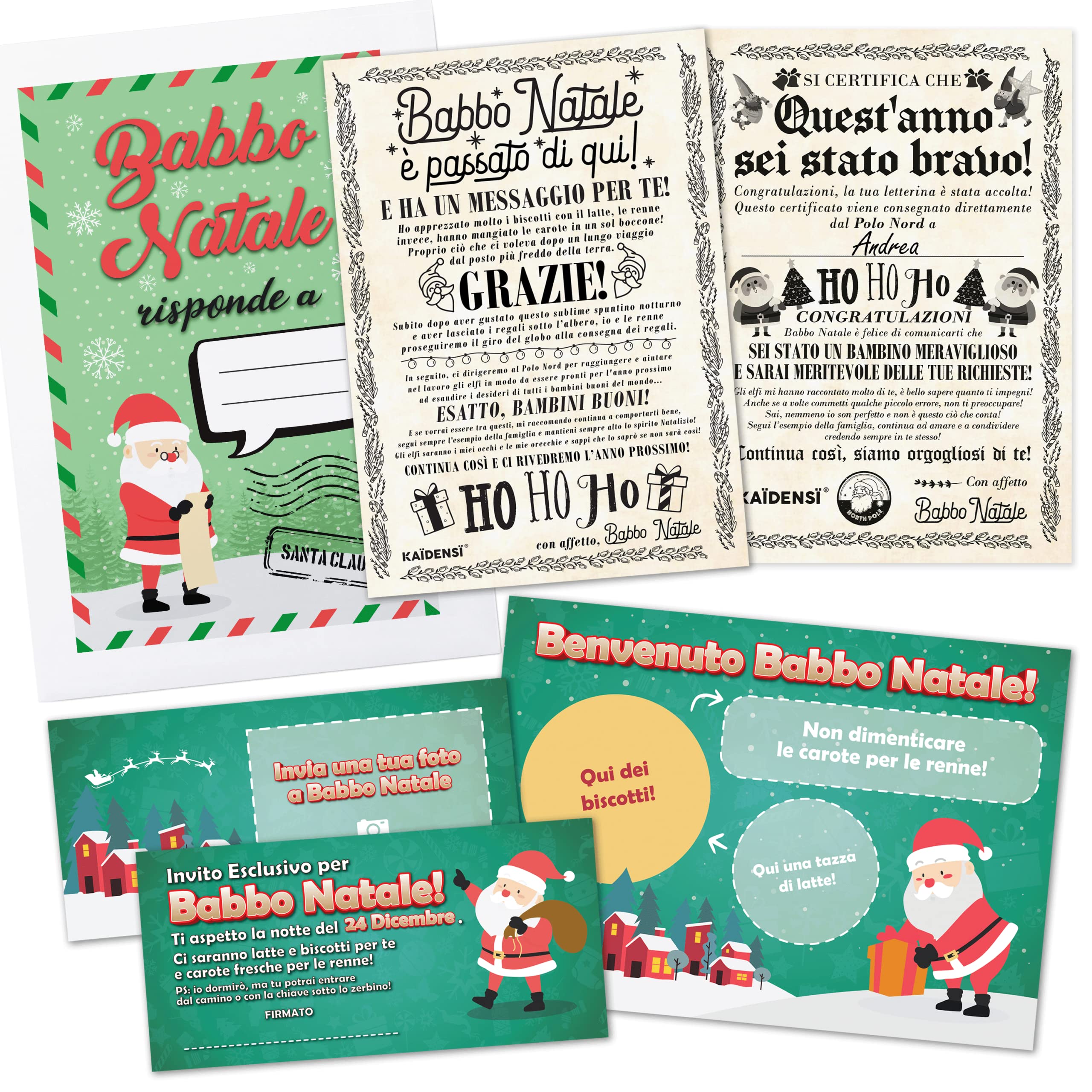 Set Magico Lettera Di Babbo Natale - Pergamena Risposta Personalizzata + Invito + Tovaglietta Per Latte E Biscotti - Idea Regalo Originale Per Bambini E Bambine - 3