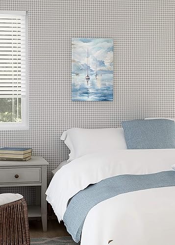 Miniatura 4 de Adecuado Ocean Wall Art Sailboat Nautical Wall Decor for Living Room Bedroom Bathroom Blue Boat Coastal Paintings Seascape Beach Abstract Artwork