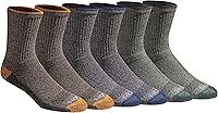 Dickies Men's Dri-Tech Mid-Crew Socks: Moisture-Wicking Comfort Crew Socks, 6-12 Pairs, Cushioned Arch Support