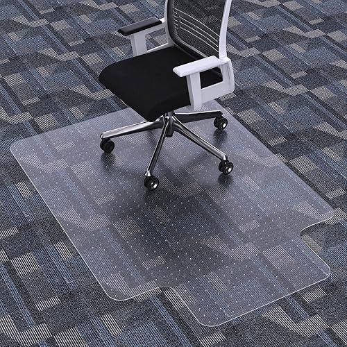 FuturHydro Tapete para silla de oficina para alfombra de pelo bajo, 48 x 36 pulgadas, tapete transparente para silla de escritorio para suelos