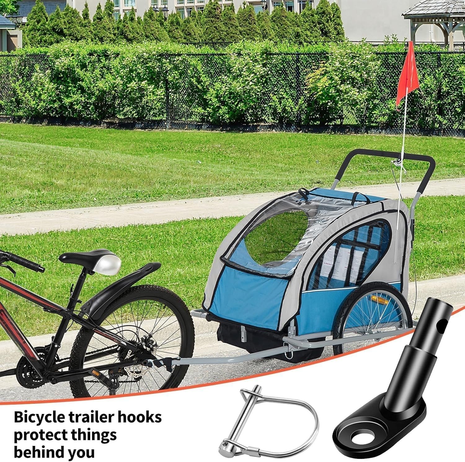 2 Stück Fahrradanhänger Kupplung, Fahrradanhänger Kupplungsset | Fahrrad Anhängerkupplung, Adapter fahrradanhänger, Fahrradanhänger Adapter mit Sicherungsstift
