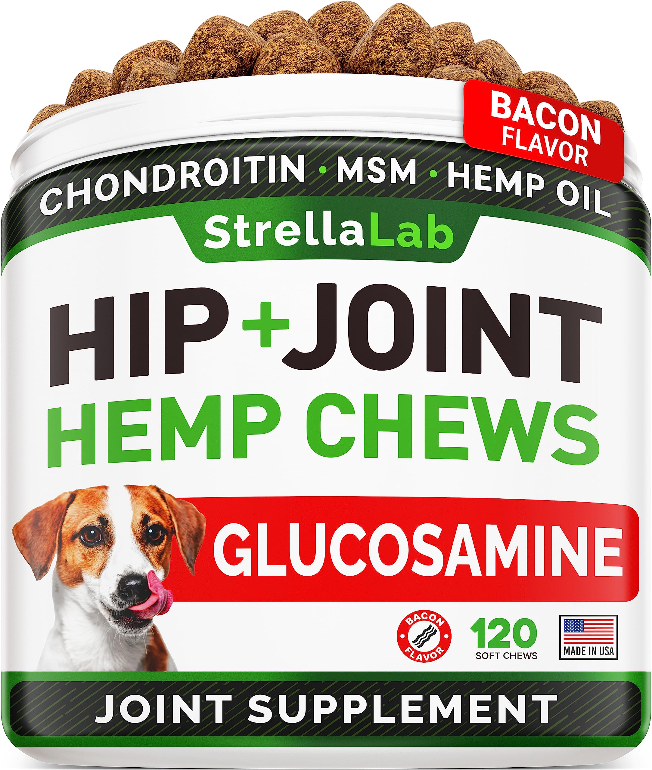 STRELLALAB Health & Wellness Supplements for Dogs, Various Formulas & Benefits - Hemp Hip & Joint Supplement for Dogs - Hemp Chews for Dogs