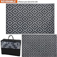 Vista 3 de SAND MINE Waterproof Outdoor Rug 5x8 ft, Plastic Reversible Rug, Modern Area Rug, Large Floor Mat for Outdoors, RV, Patio, Backyard, Deck, Picnic