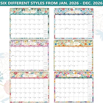 2026 Calendar - 2026 Wall Calendar 12 Month, 14.6 x 11.5, Calendar 2026, Large Wall Calendar 2026 from Jan. 2026 - Dec. 2026, 2026 Hanging Calendar, Twin-Wire Binding, Julian Dates