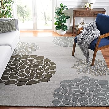 SAFAVIEH Soho Collection Area Rug - 9'6" x 13'6", Light Grey, Handmade Wool, Ideal for High Traffic Areas in Living Room, Bedroom (SOH211A)