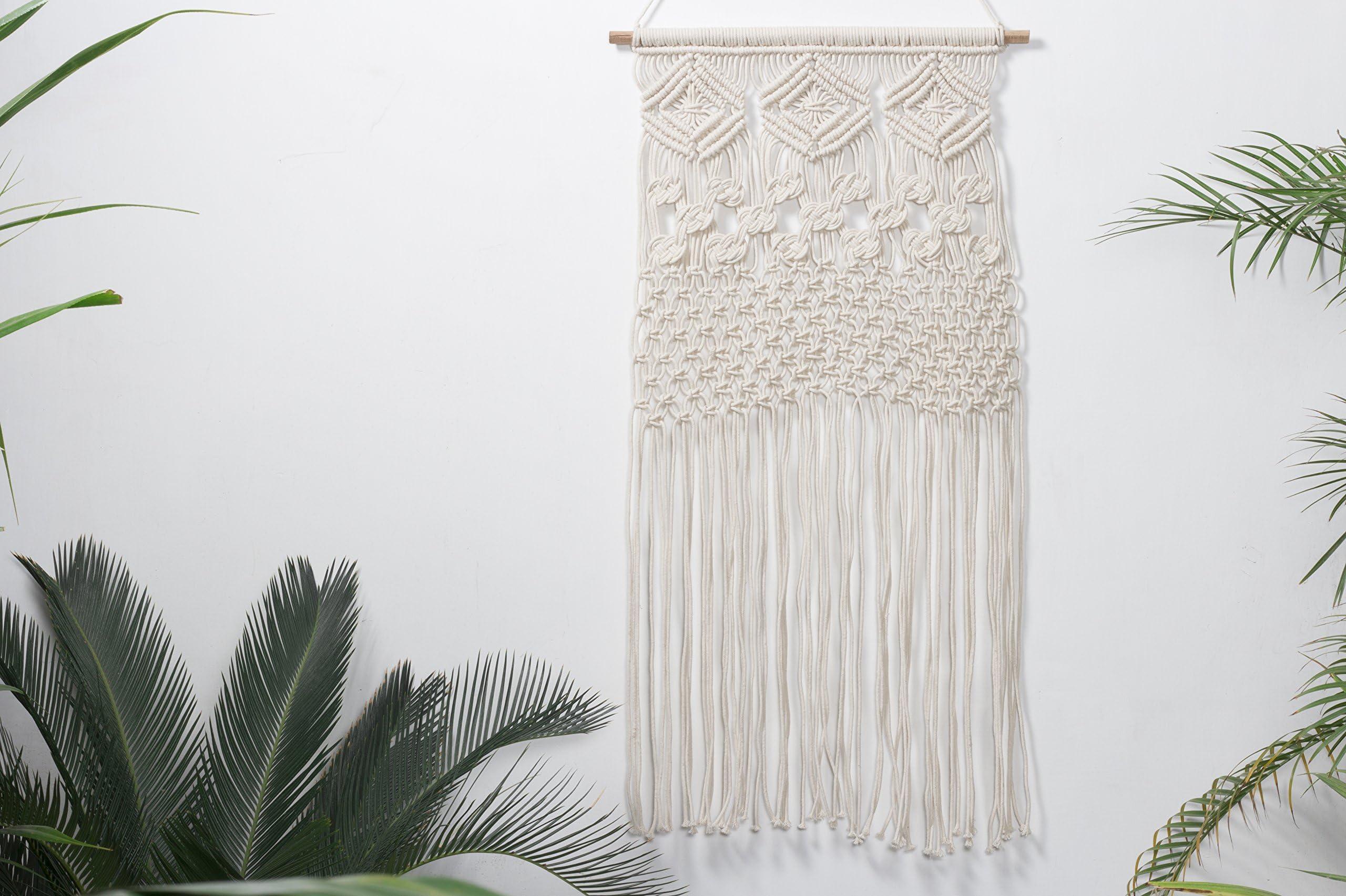 RawyalCrafts Handmade Macrame Wall Hanging- Woven Wall Art- Macrame Tapestry - Bohomian Wall Decor- Textile Wall Hanging – 36”L X 18”W