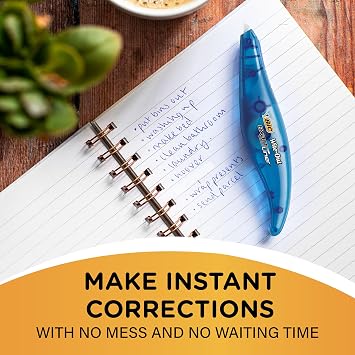 BIC Wite-Out Brand Exact Liner Correction Tape, 19.6 Feet, White, Fast, Clean and Easy to Use Tear-Resistant Tape, 4-Count