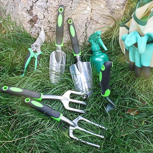 Miniatura 3 de Juego de herramientas de jardinería, 13 piezas de herramientas de jardinería resistentes con mango ergonómico antideslizante, almacenamiento de